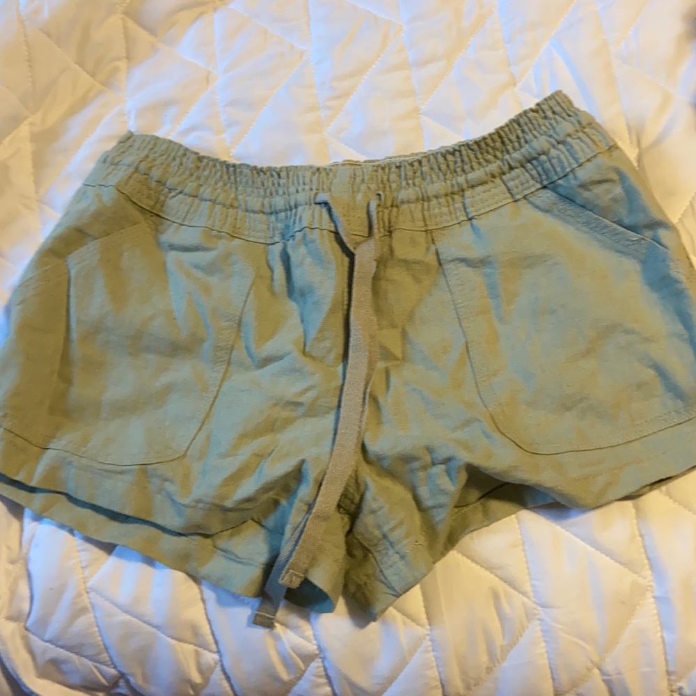 sage green shorts